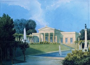 Vista di Charlottenhof dal giardino, 1855 da Ferdinand von Arnim
