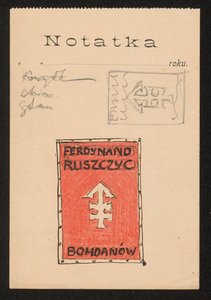 Exlibris Ferdynanda Ruszczyca - Entwurf da Ferdynand Ruszczyc
