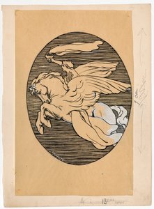 Muse auf Pegasus, Emblem des Theaters "Lutnia" in Wilna da Ferdynand Ruszczyc