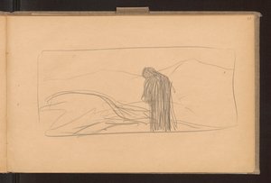 Recto: Der Tod des Pegasus; Verso: Skizzen von gekreuzten Ähren, Entwurf für die Dekoration der Ausgabe "Żurawce" Wl. 1910 da Ferdynand Ruszczyc