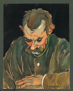 Phongeron legge la lettera della moglie, Gustrow da Fernand Barbier
