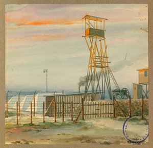 osservatorio del vecchio accampamento con le sue tende da Fernand Barbier