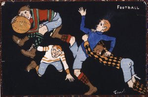 Calcio, inizio XX secolo (illustrazione) da Fernand Fernel