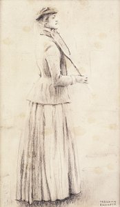 Una giocatrice di tennis; Studio per "Memories", c.1887 da Fernand Khnopff