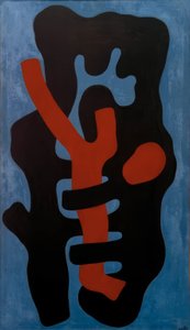 Elementi su sfondo blu da Fernand Leger