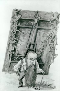 Ritratto di Auguste Rodin che porta le porte dell