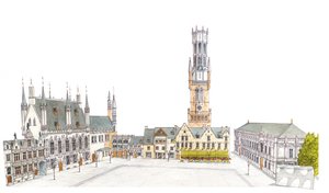 Piazza Burg. Bruges, Belgio.
