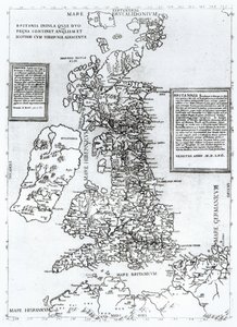 Britania Insula quae dup Regna continet Angliam et Scotiam cum Hibernia adiacente, inciso da Paulo Forlani, 1562 da Fernando Bertelli