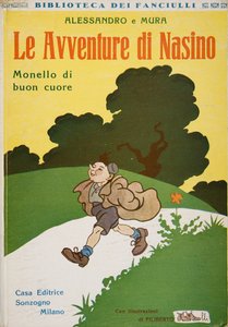Copertina di Le Avventure di Nasino, Monello di buon cuore di Alessandro e Mura, c.1920 da Filiberto Scarpelli