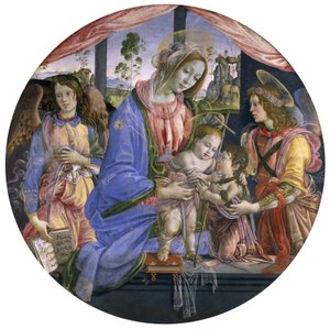 La Madonna e il Bambino con il piccolo San Giovanni e due angeli, metà del 1480 da Filippino Lippi