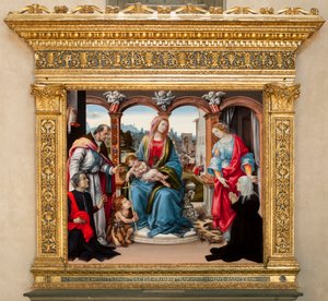 Vergine con bambino e San Giovanni Battista, San Martino e Santa Caterina d