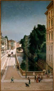 Vista del canale in via Senato a Milano