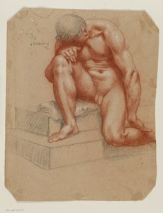 Nudo maschile accovacciato da Filippo Esegrenio
