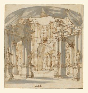Il cortile di un palazzo: Progetto per un palcoscenico da Filippo Juvarra