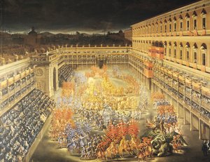 Festa in onore della regina Cristina (1626-89) di Svezia al Palazzo Barberini da Filippo Lauri
