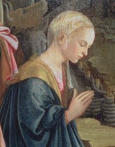 La Natività, dettaglio raffigurante la Madonna, 1470