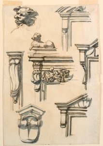 Disegno, studi di architettura, 1750-75 da Filippo Marchionni