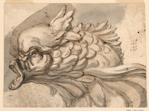 Disegno, Testa di delfino, 1775 ca. da Filippo Marchionni
