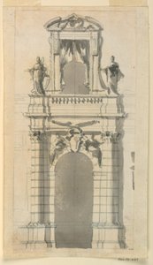 Disegno, prospetto della parte centrale inferiore di un palazzo cittadino, 1770-85 da Filippo Marchionni
