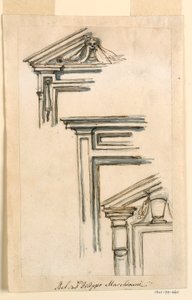 Disegno, Tre casse di finestre o porte, 1770 ca. da Filippo Marchionni