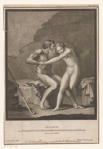 Fauno nudo assale un giovane o una ninfa nuda da Filippo Morghen