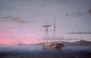 Golette da legname alla sera nella baia di Penobscot da Fitz Henry Lane