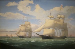 Le navi "Winged Arrow" e "Southern Cross" nel porto di Boston da Fitz Henry Lane