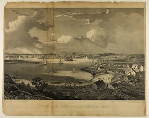 Vista della città di Gloucester, Massachusetts da Fitz Henry Lane
