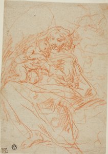 Vergine e Bambino (recto); Parte di Schizzo di Pala d