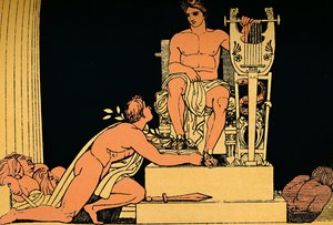 Oreste supplicante ad Apollo, 1880 da Flaxman