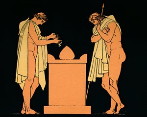 Oreste alla tomba del padre, 1880 da Flaxman