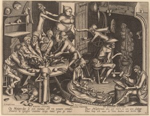 La cucina magra da Flemish 17th Century, after Pieter van der Heyden, after Pieter Bruegel the Elder
