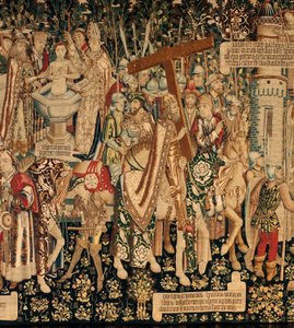 Cattedrale. Il museo degli arazzi. Arazzo fiammingo. La leggenda della Santa Croce. (dettaglio). Ca. 1450. 430x1120cm.