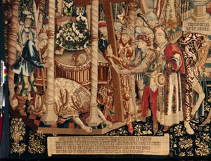 Cattedrale. Il museo degli arazzi. Arazzo fiammingo. La leggenda della Santa Croce. (dettaglio). Ca. 1450. 430x1120cm. da Flemish School