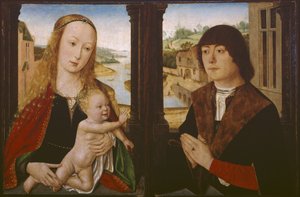 Dittico - Vergine e Bambino e un Donatore, c.1490-1500 da Flemish School