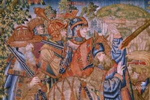 Serie Moralità: La virtù degli onori. Ca 1520. (dettaglio) da Flemish School