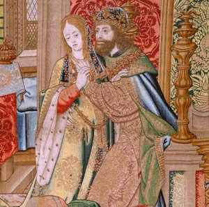 Arazzo fiammingo. Serie La Storia di Davide e Betsabea. Matrimonio di Davide e Betsabea. Secondo pannello della serie. Modello Anonimo. Manifattura Sconosciuta, Bruxelles. 1505. da Flemish School