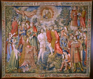 Arazzo fiammingo. Serie La Storia di San Giovanni Battista: Il Battesimo di Cristo. Atelier di Bruxelles. 1515-1520. da Flemish School