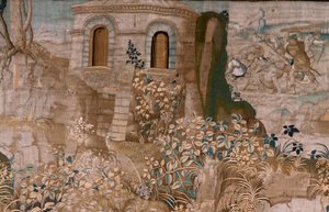 Arazzo fiammingo. Serie Le fatiche di Ercole. Ercole cattura Cerbero. Sesto arazzo della serie esistente. Modello Sconosciuto. Manifattura Willem Dermoyen, Bruxelles. Ca 1528. Tessuto Seta e lana. Dimensioni 345 x 390 cm da Flemish School