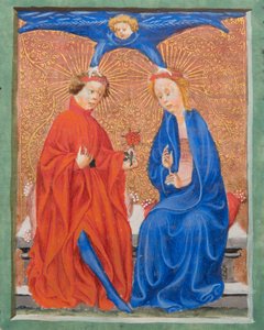 MS Gen1111 f.210 Santa Cecilia e San Valeriano, illustrazione dalla Legenda Aurea di Jacopo da Varazze, c.1405-10 da Flemish School