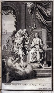 Mercurio inviato da Giove alla ninfa Calipso. Illustrazione per il libro V dell