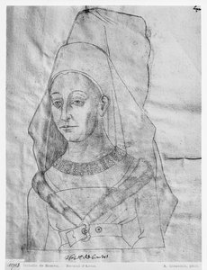 Ms 266 fol.63 Isabella di Borbone, Contessa di Charolais, seconda moglie di Carlo il Temerario, Conte di Charolais e Duca di Borgogna, dal Le Recueil d