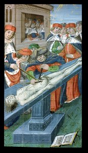 Dissezione, da De Medina Fen I. II, di Avicenna (980-1037) da Flemish School