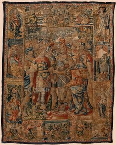 Museo parrocchiale di arazzi (Museo Parroquial de Tapices de Pastrana). Arazzo fiammingo. Il giovane Alessandro davanti a suo padre Filippo. Bruxelles. XVI secolo. 328x407cm. da Flemish School