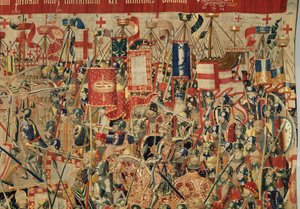 Museo parrocchiale di arazzi (Museo Parroquial de Tapices de Pastrana). Arazzo fiammingo. Presa di Arcila. Serie Conquiste del re Alfonso I del Portogallo. Tournai. da Flemish School