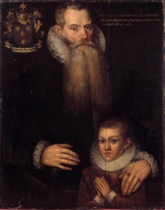 Ritratto di Carlo di Condé (1535-1602) e suo figlio Giovanni nel 1592 Scuola fiamminga del XVII secolo. Versailles, Museo dei castelli di Versailles e Trianon