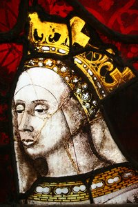 Regina Elisabetta Woodville, c.1480 (vetro colorato) da Flemish School