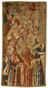 Arazzo, Un Raduno Ebraico, realizzato nelle Fiandre, Belgio, possibilmente metà XV secolo da Flemish School