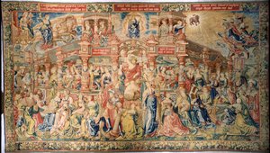 Arazzo raffigurante la Prudenza che arriva alla Corte della Saggezza Divina, da Bruxelles da Flemish School