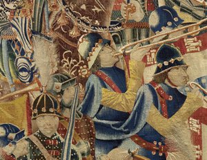 Arazzo che mostra le conquiste del re Alfonso V del Portogallo, Tournai (dettaglio) da Flemish School